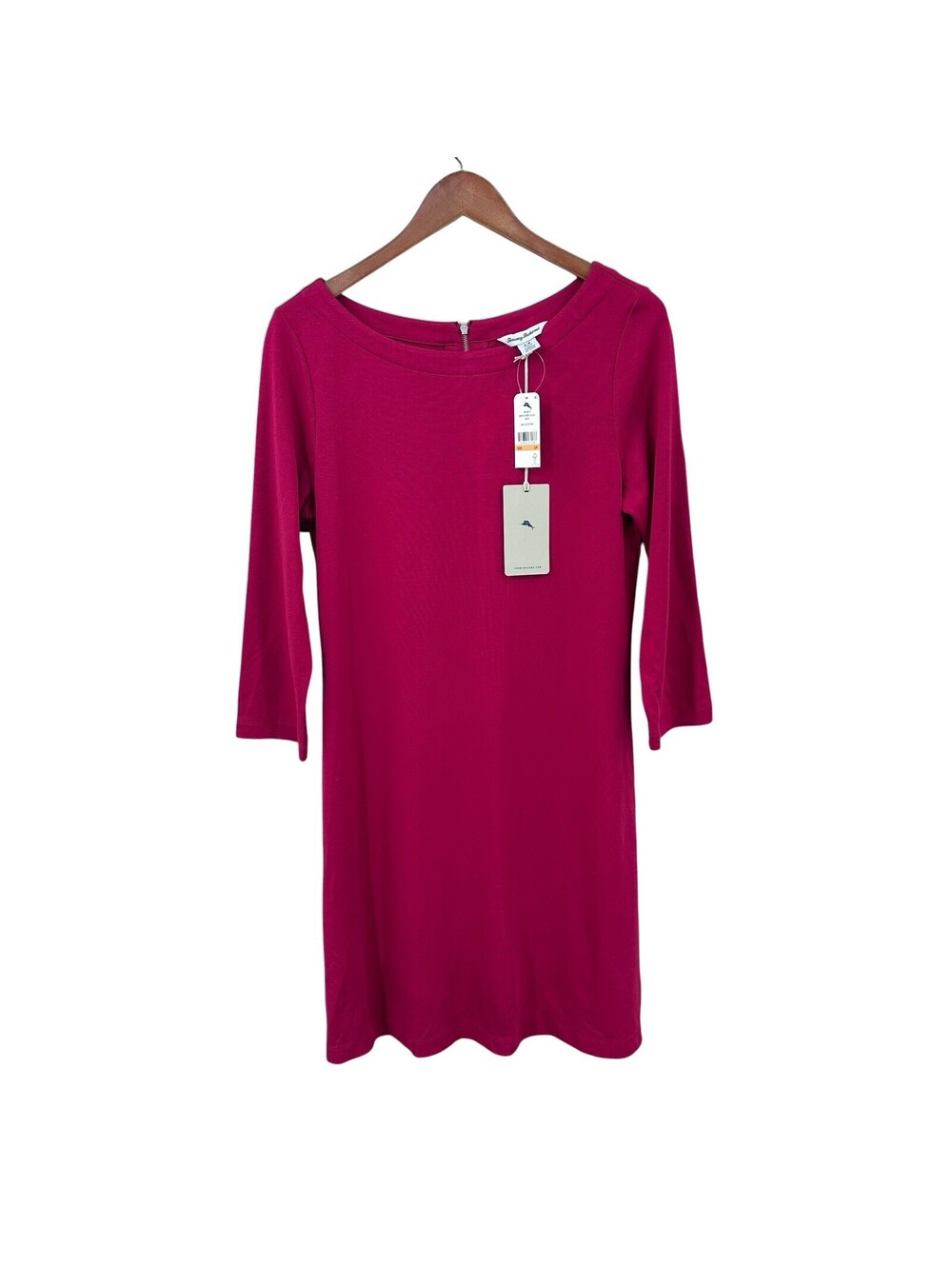 New! TOMMY BAHAMA Drapey Ponte Dress 3/4 Sleeve Red Womens Small X892